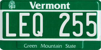 VT license plate LEQ255