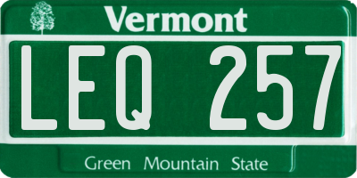 VT license plate LEQ257