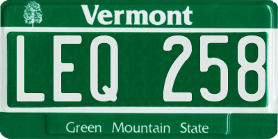 VT license plate LEQ258