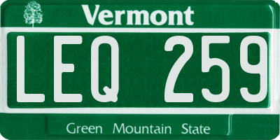 VT license plate LEQ259