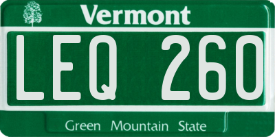VT license plate LEQ260