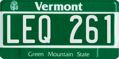 VT license plate LEQ261