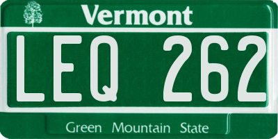 VT license plate LEQ262