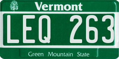 VT license plate LEQ263