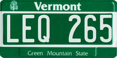 VT license plate LEQ265