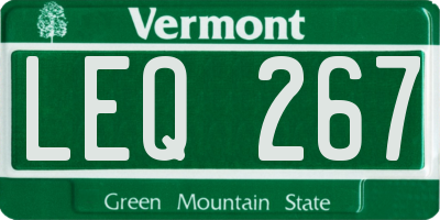 VT license plate LEQ267