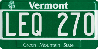 VT license plate LEQ270