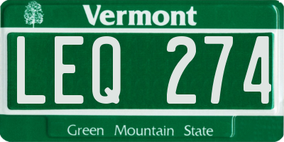 VT license plate LEQ274