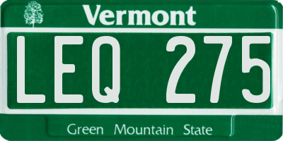 VT license plate LEQ275