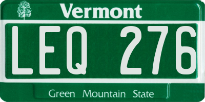 VT license plate LEQ276