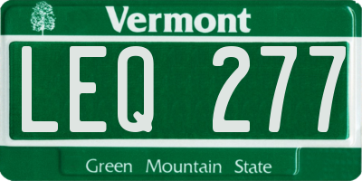 VT license plate LEQ277