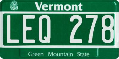 VT license plate LEQ278