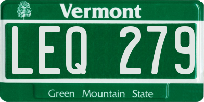 VT license plate LEQ279