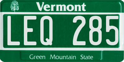 VT license plate LEQ285