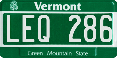 VT license plate LEQ286
