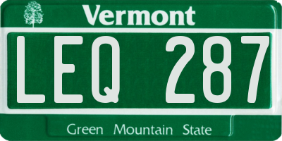 VT license plate LEQ287