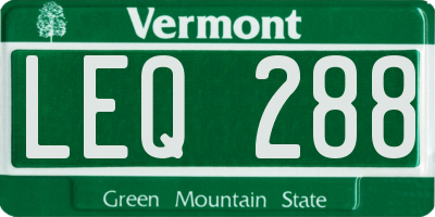 VT license plate LEQ288