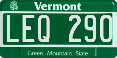 VT license plate LEQ290
