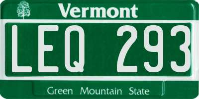 VT license plate LEQ293