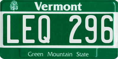 VT license plate LEQ296