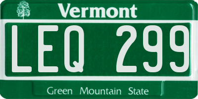 VT license plate LEQ299