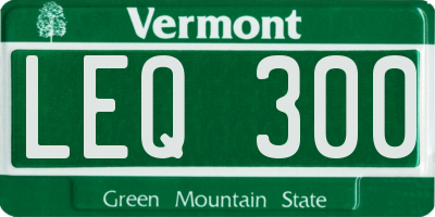 VT license plate LEQ300