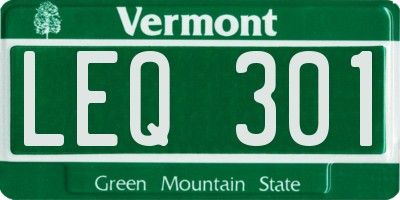 VT license plate LEQ301