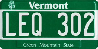 VT license plate LEQ302