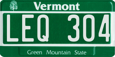 VT license plate LEQ304