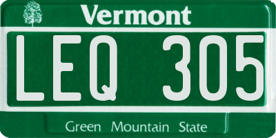 VT license plate LEQ305