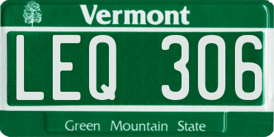 VT license plate LEQ306