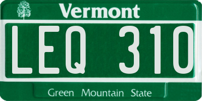 VT license plate LEQ310