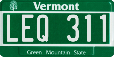 VT license plate LEQ311
