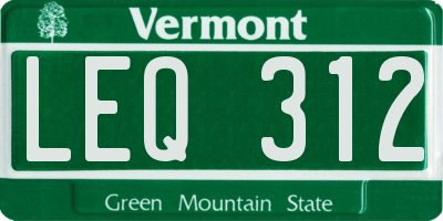 VT license plate LEQ312