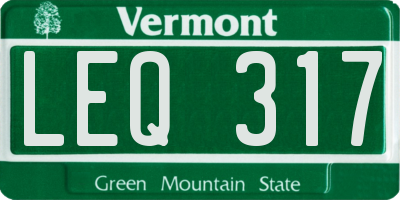 VT license plate LEQ317