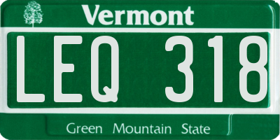 VT license plate LEQ318