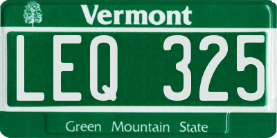 VT license plate LEQ325