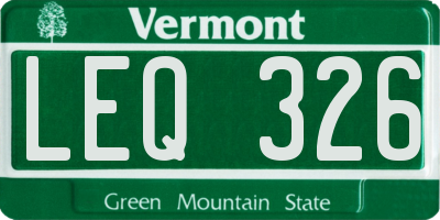 VT license plate LEQ326