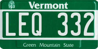 VT license plate LEQ332