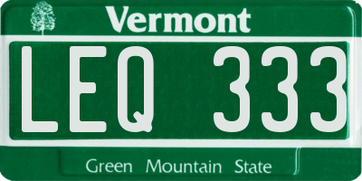 VT license plate LEQ333