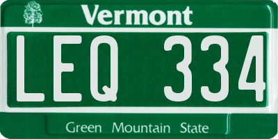 VT license plate LEQ334
