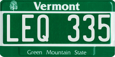 VT license plate LEQ335