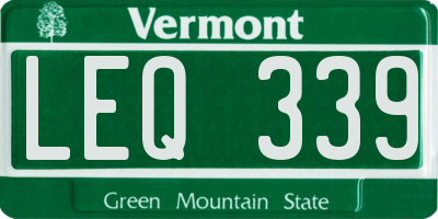 VT license plate LEQ339