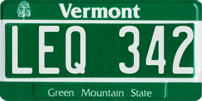 VT license plate LEQ342