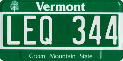 VT license plate LEQ344