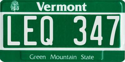 VT license plate LEQ347