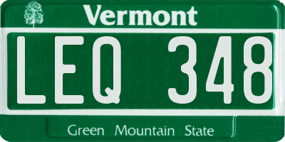 VT license plate LEQ348