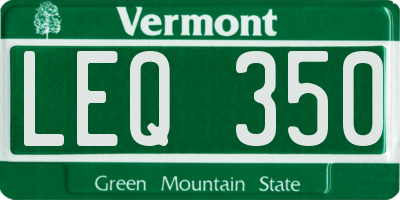 VT license plate LEQ350