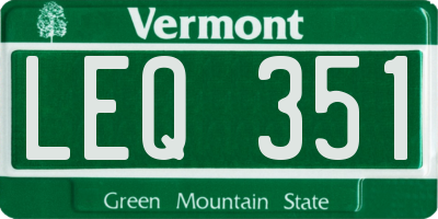 VT license plate LEQ351