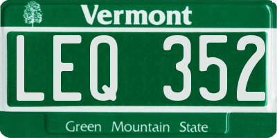VT license plate LEQ352